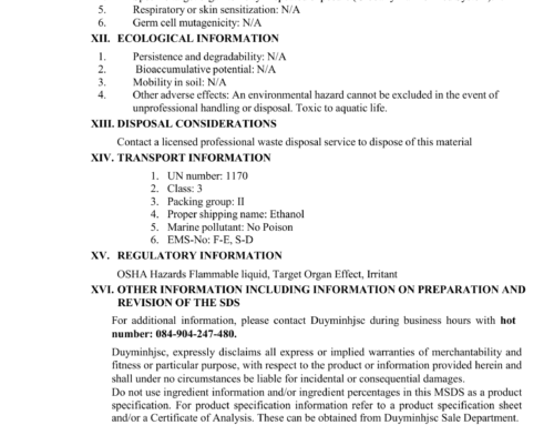 ETHANOL MIN 99.5% -MSDS